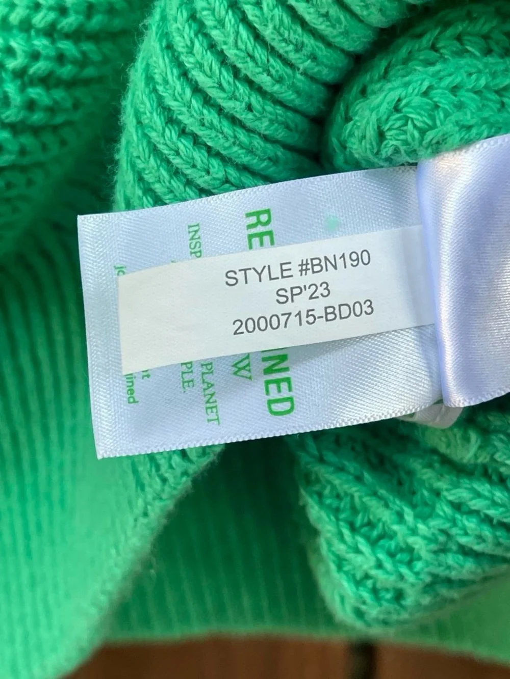 J.Crew Green Ribbed Chunky Knit Cotton Minimalist Classic Sweater Sp23 Sz XXS